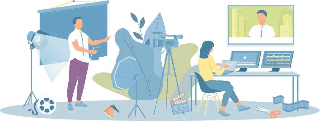 Creative visual media creation service banner for brand storytelling